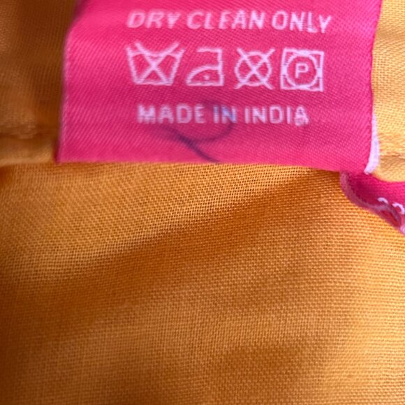 Vibali Yellow Embroidered Anarkali Dress with Gold & Red Floral Details –Size 32 - Picture 7 of 8